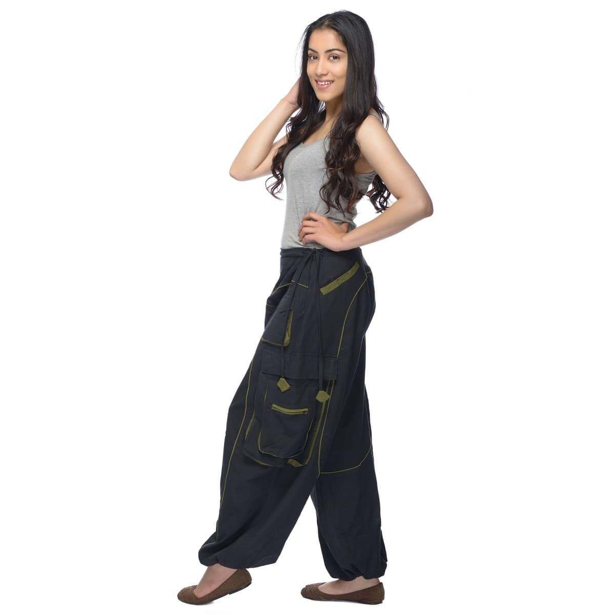 Simandra Pantalón Harem o Herén, Pantalones Aladin, Bombachos para Mujeres/Hombres para Todo el año