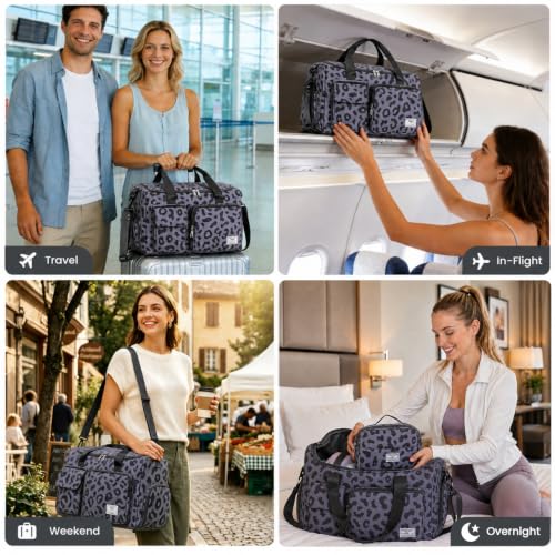 Image of FIORETTO Women's Gym Duffle Bag with Shoes Compartment, 30L Capacity, Ideal for Travel, Gym, Sports, Duffel, Weekender
