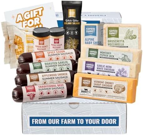 Farmers Market Festive Charcuterie Gift Box with Summer Sausages & Cheese