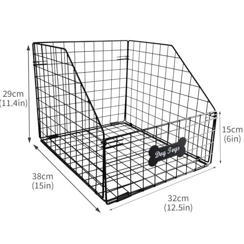 Geyecete dog toy basket Pet wire folding dog toy bin Trapezoid dog toy box Dog Toys Storage Toy box for dogs Chew-Proof Dog Food Toy Storage Container - Image 6