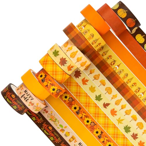 Cinta Washi de otoño autoadhesiva y fácil de cortar para manualidades limpias sin tijeras