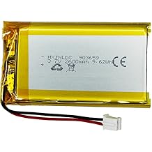 بطارية بديلة من بوليمر الليثيوم قابلة لإعادة الشحن DC 3.7V 2600mAh 903759 للمنتجات الإلكترونية DIY 3.7-5V مع استبدال بطارية مدمجة بسلكين