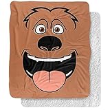 Secret Life of Pets Blanket, 50'x60' Duke Face Silky Touch Sherpa Back Super Soft Throw Blanket