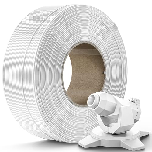 Image of Creality PETG Filament Refill 1.75mm 3D Printer Filament, 1kg (2.2lb) Refilament for Bambu Lab Reusable Spool, Dimensional Accuracy ±0.03mm, White