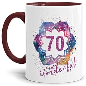 Tassendruck Geburtstags-Tasse 70 and Wonderful Geburtstags-Geschenk zum 70. Geburtstag als Geschenkidee für die Frau…
