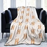 Cute Dinosaur Letter H Blanket Printed Flannel Throw Blanket 50'X40' Anti-Pilling Blanket Bed Sofa Living Room Bedroom