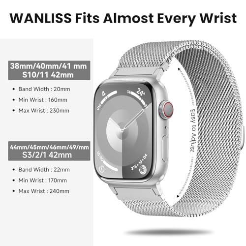 Image of Original Metal Milanese Loop Compatible with Apple Watch Band for Women Men