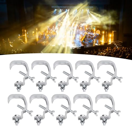 Abrazaderas de Luz de Escenario, Aleación de Aluminio, Gancho Tipo C, 30-52mm, para Iluminación DJ, Luces Par, Focos, 10 Unidades