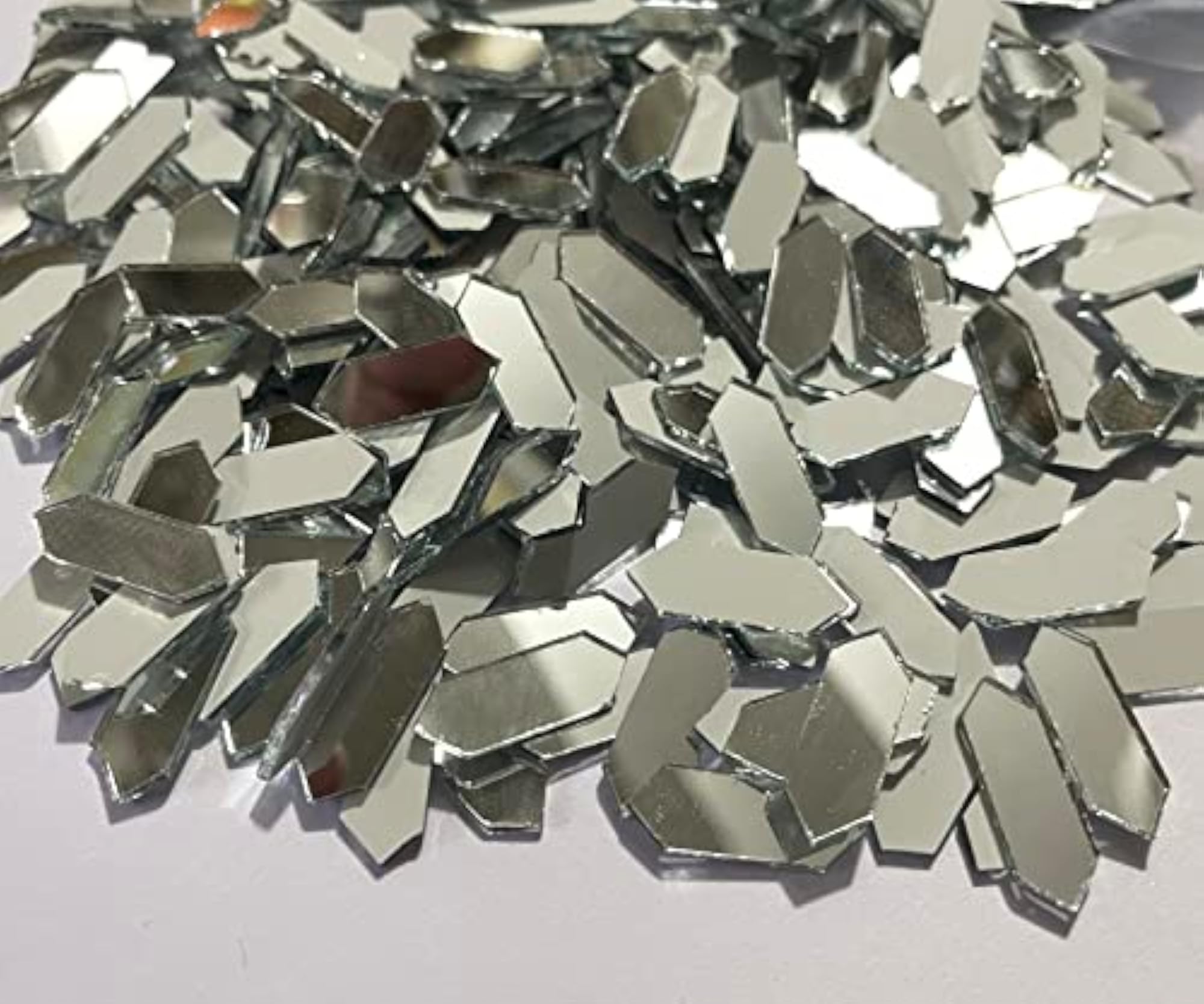 200 Pc Rectangular Mosaic Mirror Pieces for Crafts