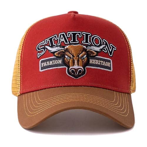 Gorra unisex con patrón de cabeza de toros regulable para evitar el sudor 3