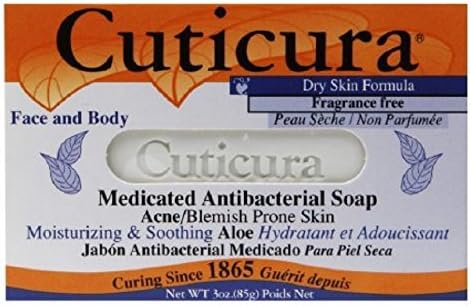 Cuticura Medicated Anti-Bacterial Bar Soap, Dry Skin, Fragrance Free 3 oz bar - 1 ea