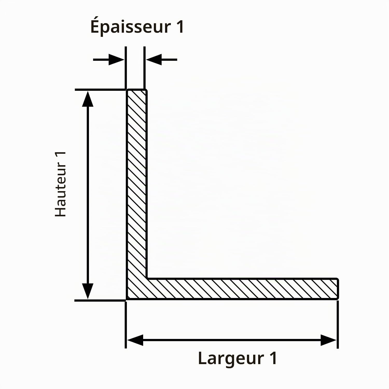 Profil d’aluminium jusqu’à 2 m - Profil L en aluminium
