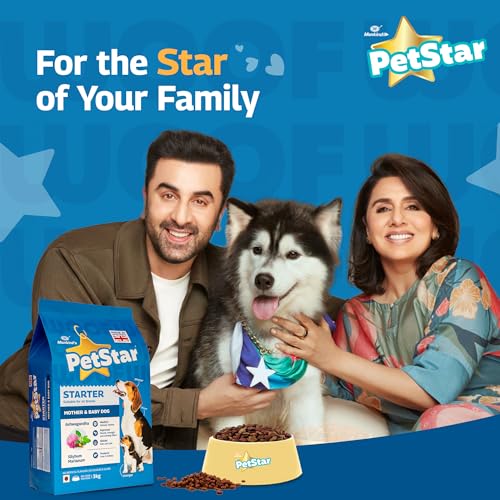 Image of Mankind PetStar Starter Dry Dog Food (High Protein) for Mother & Puppy, 3kg Pack | Improves Muscle & Strength, Supports Immunity, Protects Liver & Kidney | Gestation /Lactation Support