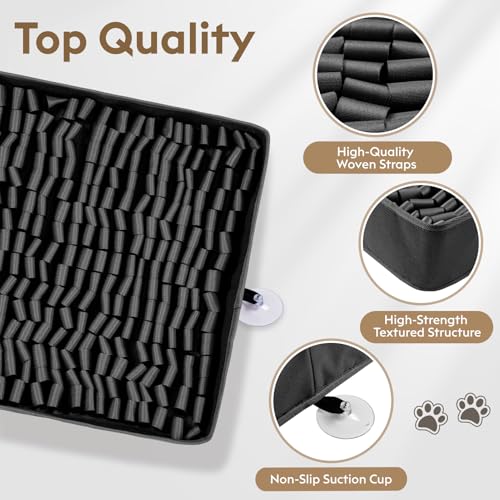 FunFurry Snuffle Mat for Dogs, Dog Puzzle Mat, Interactive Dog Toys for Enrichment,Sniff Mats with Non-Slip Backing,Suitable for Breeds and Sizes of Dogs (Black, 17" X 15") by FunFurry - Image 3