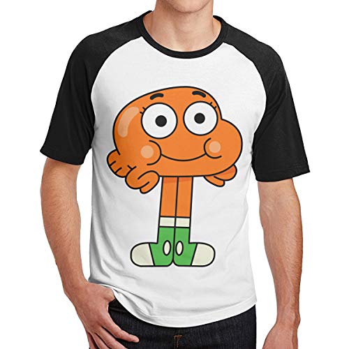 BONYA Men Darwin Watterson Raglan T Shirt Crew Neck Raglan Baseball T-Shirt