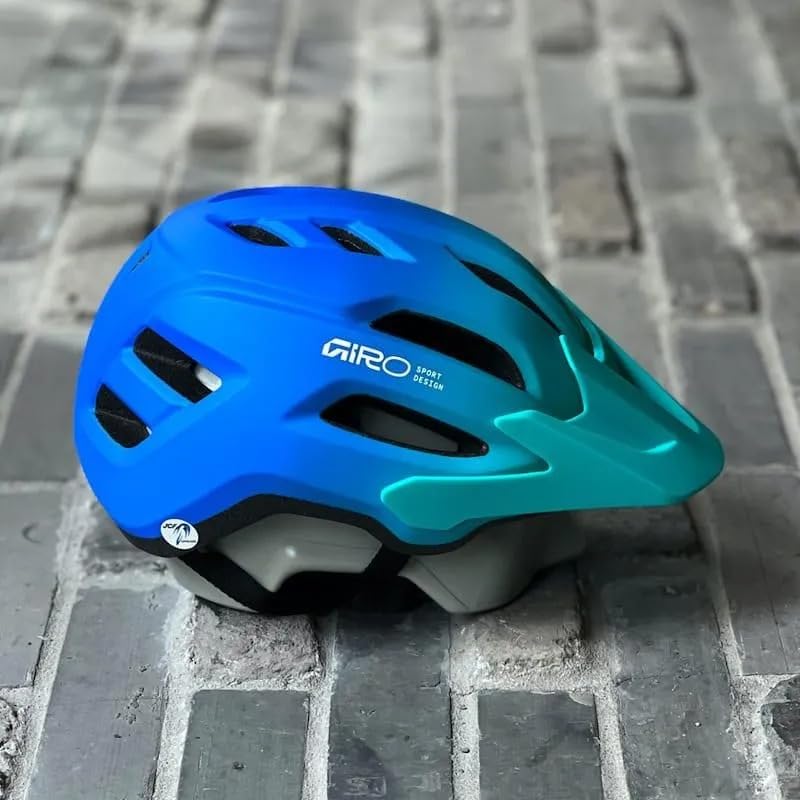 Giro - Fixture II Helme - Jugendliche Unisex - Schutzausrüstung, Fahrradhelm, Freizeithelm, Helm für Freizeitradfahren, Grün/Blau, UY – Ansicht 3