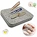 Memfish Wool Needle Felting Pad,6x6x1 inch Needled Felting Mat Woolen Block Thick and Firm Needle Felting Base Including Pair of Leather Finger Guards (6inch*6inch)