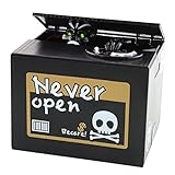 iPhyhe Piggy Bank Stealing Coin Change Bank Money Box with Skeleton Monkey Toy (Black)