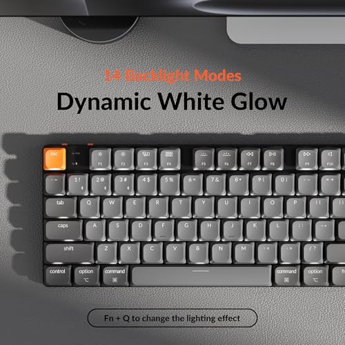Image of Keychron K5 Version 2 Wireless Bluetooth 5.2 Mechanical Keyboard, Low Profile Milk POM Switch Full-Size 100% Layout QMK Programmable, White Backlit with Shine-Through Keycaps for Mac Windows Linux