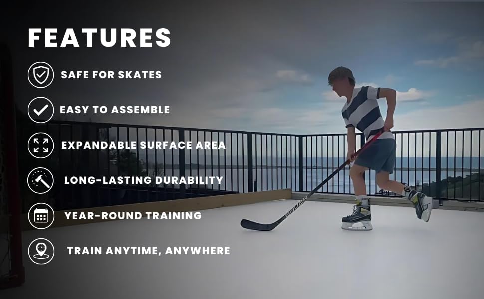 Potent Skateable Synthetic Ice Hockey Tiles (10 pcs per Box, 21.6 SQFT) 1 Box (21.6 Sqft)