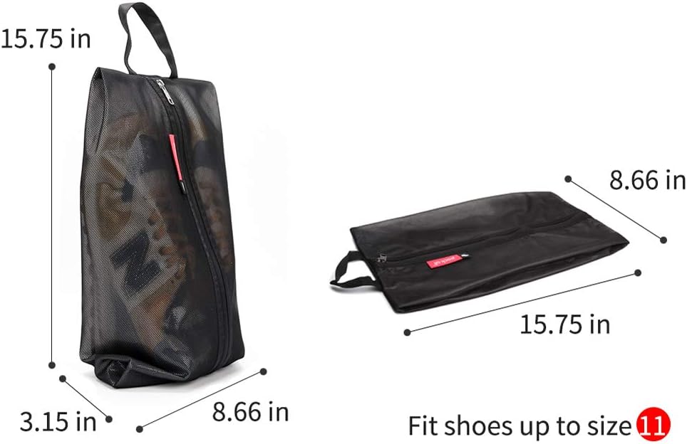 pack all Water Resistant Travel Shoe Bags, Shoe Storage Organizer Shoe Pouch with Zipper, for Men Women (Black) : Clothing, Shoes & Jewelry