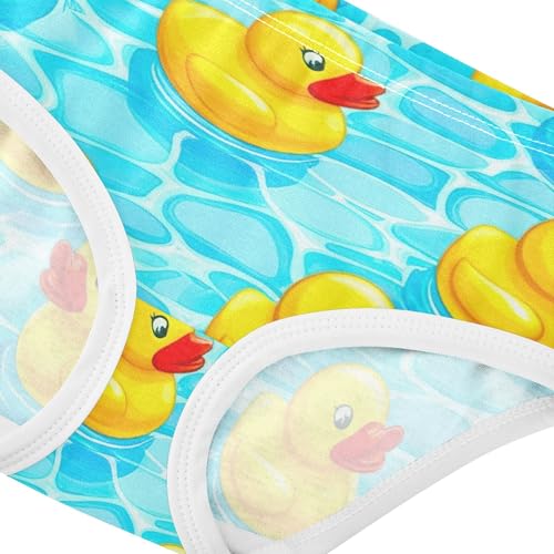 Cotton Girls Underwear Toddler Cute Yellow Ducks Blue Pool Panties for Girl Stylish Briefs Girls Undies 2t4