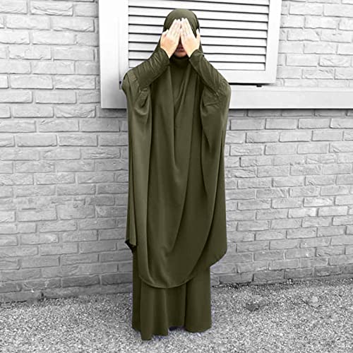 Fridja Roupas de oração para mulheres muçulmanas, 2 peças, tamanho único, estilo longuette Abaya Tho