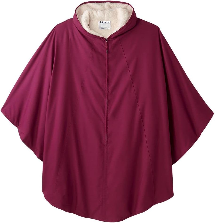 Silverts Women’s Adaptive Wheelchair Cape Open Back Poncho for Seniors Assisted Dressing Elderly Clothing Outerwear