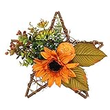 corona otoño decoracion El paquete contiene 1 pieza corona de puerta calabazas(30 m), hecha de ratán de alta calidad, respetuosa con el medio ambiente y duradera, adecuada para uso en interiores o exteriores, y se puede utilizar durante mucho tiempo año tras año.