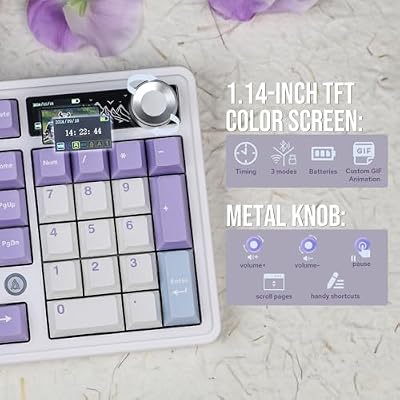 لوحة مفاتيح ميكانيكية MechLands AJAZZ AK980 بنسبة 98% مع مجموعة أغطية مفاتيح KiiBOOM X Elyxirine Digital Dreams Pastel Y2K