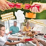 KreativeKraft Luxury Christmas Crackers, 6 Pack Deluxe Xmas Crackers with Paint Your Own Christmas Tree Decorations, Fun Novelty Party Table Decor (Red DIY Ornament) - Image 3