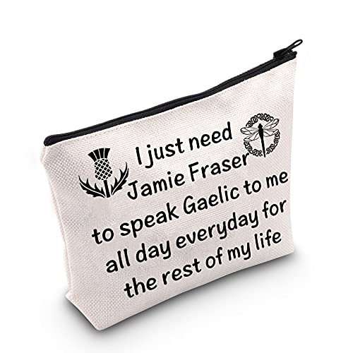 MEIKIUP SA Makeup Bag Scotland Thistle Cirsium Flower Gift I Just Need Jamie Fraser to Speak Gaelic Cosmetic Bag