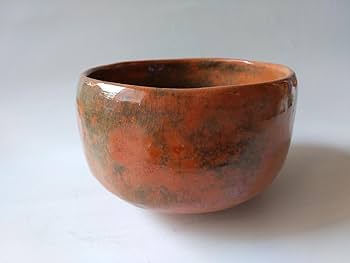 Amazon.co.jp: 出雲 蓮乗院 古門堂焼 岡崎信光 赤楽 茶碗 赤茶碗