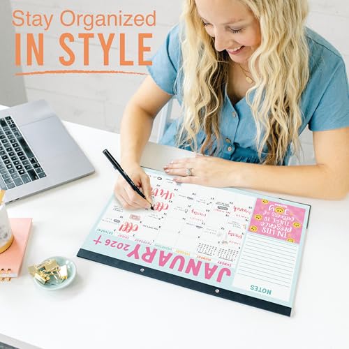 Image of Hadley Designs Large Teacher Desk Calendar 2026-2027 - Desktop Calendar 2026, 18-Month Academic Desk Calendars for School, Home & Office, Cute Classroom Must Haves, Back to School Teacher Gifts