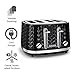 Morphy Richards Vector 4 Slice Toaster, High Gloss Geometric Design, Defrost and Reheat, Variable Width Slots, Removeable Crumb Tray, Black, 248131