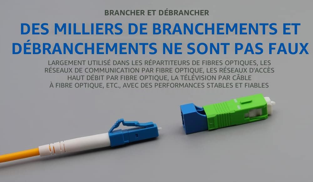 Adaptateur fibre SC (mâle) vers LC (femelle) convertisseur APC/UPC monomode et multimode hybride combinaison adaptateur optique
