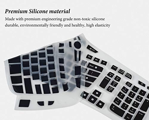 Image of Keyboard Cover Skin for Logitech MK570 K350 MK550 Wireless Wave Keyboard, Ultra Thin Silicone Logitech MK570 Keyboard Protector-Black