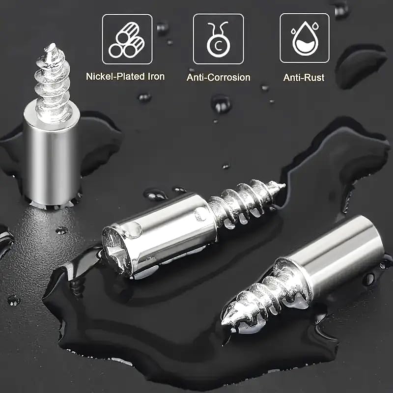 16PCS Self-Tapping Screws-Metal Shelf Support Pins with Anti-Slip Sleeves,Patio Deals,Bathroom-Office-Desk-Accessories, 16PCS