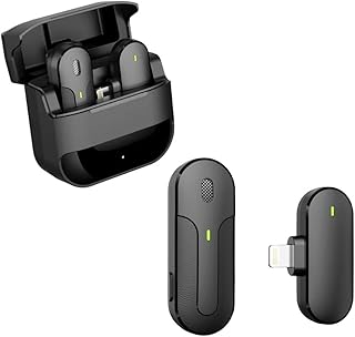 Microfone Lapela Wireless ALTO K81 Sem Fio Compativel com iPhone entrada Lightning para gravação de vídeo, transmissão ao vivo, vlog, YouTube, TikTok, Facebook, zoom - redução de ruído e plug-play. (Sem necessidade de APP/Bluetooth)