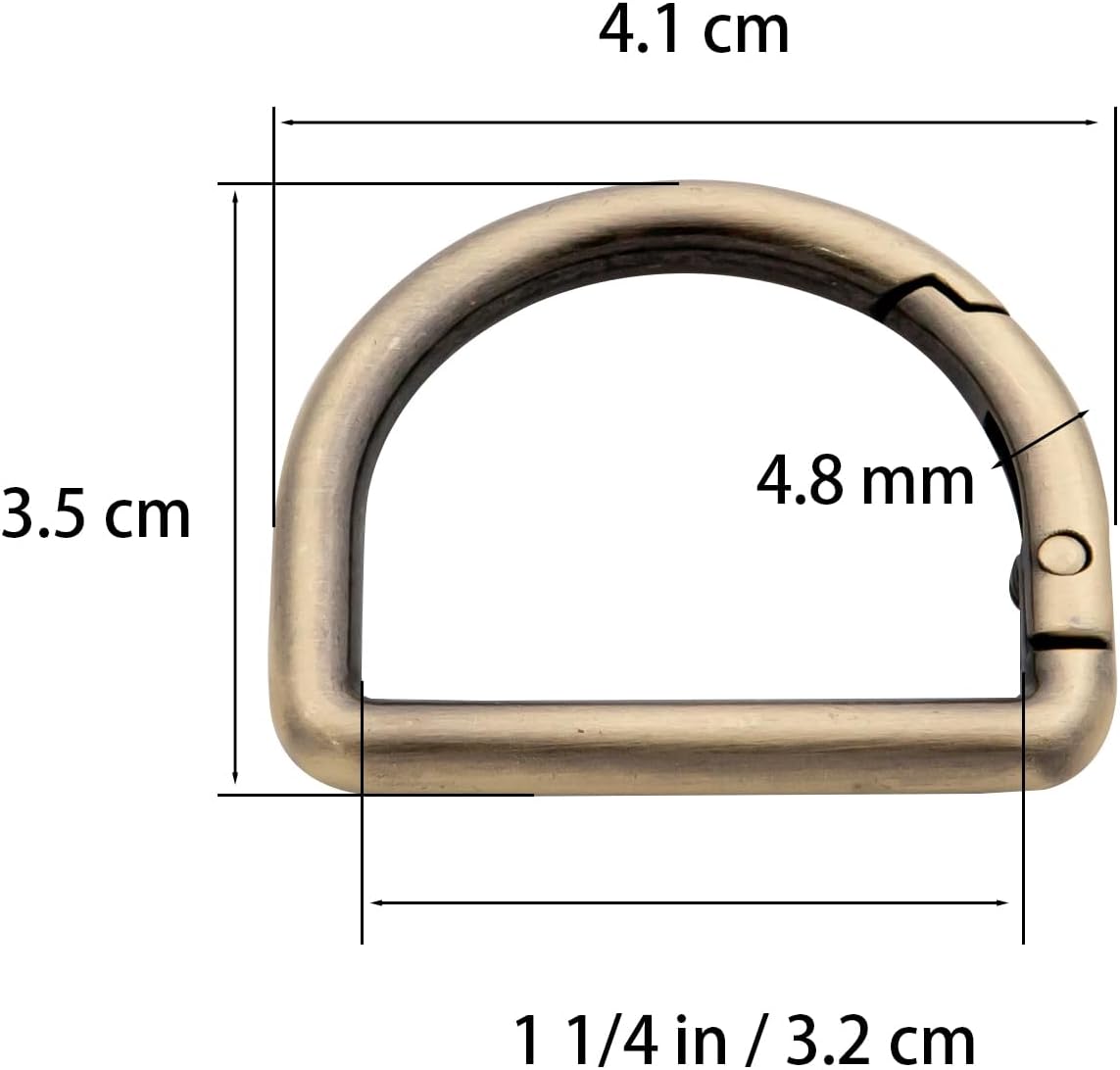 Metal D-Rings, 10 PCS Spring Opening Purse Making Clip Key Ring Holder (Gunmetal) - Image 2