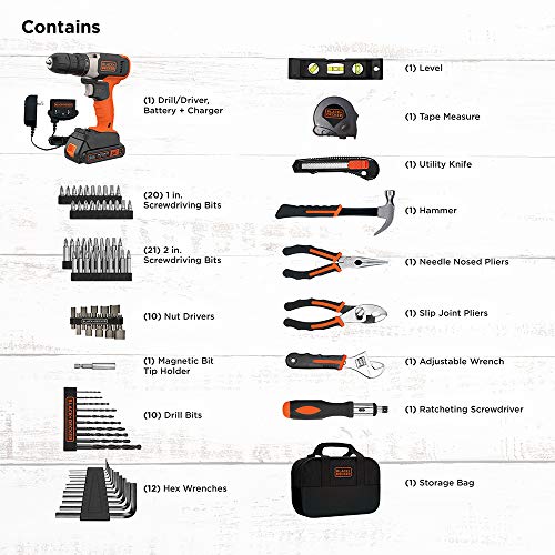 beyond by BLACK+DECKER Home Tool Kit with 20V MAX Drill/Driver, 83-Piece (BDPK70284C1AEV) by beyond - Image 6
