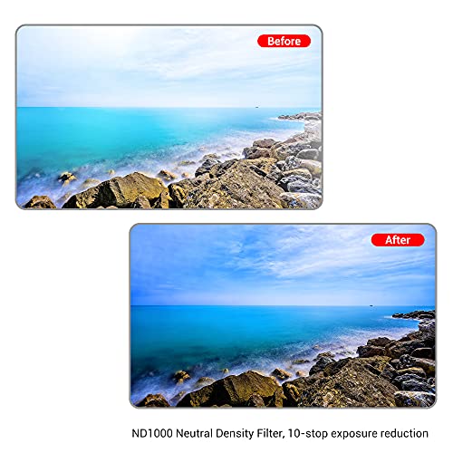 PROfezzion 67mm ND1000 Filter [10 Stop] Fixed ND Filter Ultra-Slim & Multi-Coated Neutral Density Filter with Nano-X MRC Effect for Canon EF-S/Sony FE/Sigma Lens with 67mm Filter Thread - Thumbnail 2