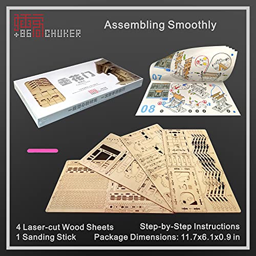 Chuker Architecture Models For Adults 3D Puzzle Chinese Wooden Building Blocks Kits 114 Pieces #TOP5