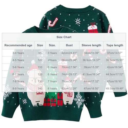 Girls Christmas Sweater Snowflake Crweneck Cotton Knit Pullover Tops 3-9Y - image 3
