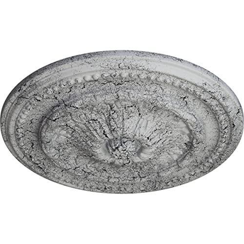 Image of Ekena Millwork Chester Ceiling Medallion, Ultra Pure White Crackle