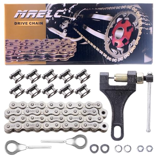 Image of 420 Chain 42 Links + Chain Breaker fit for Coleman CT200U CT200U-EX BT200X Baja Warrior MB200 Massimo Trailmaster Predator 212cc 196cc 6.5hp Mini Bike Parts