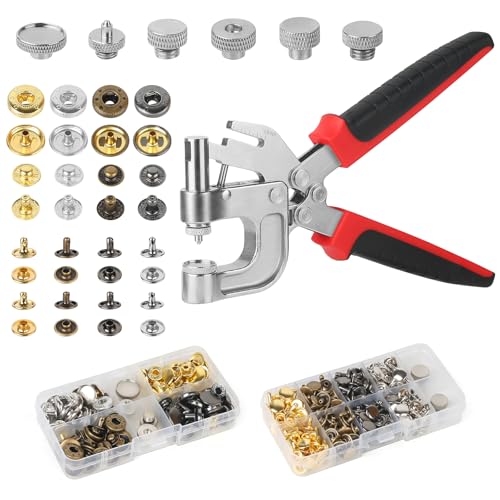 Leather Rivets Snap Buttons and Fasteners Kit - 40 Set