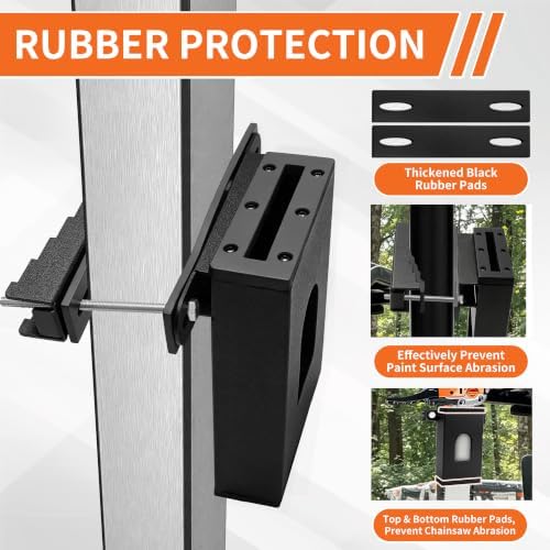 Chainsaw Holder for Tractor, Chainsaw Mount with Protective Rubber Pads - 4