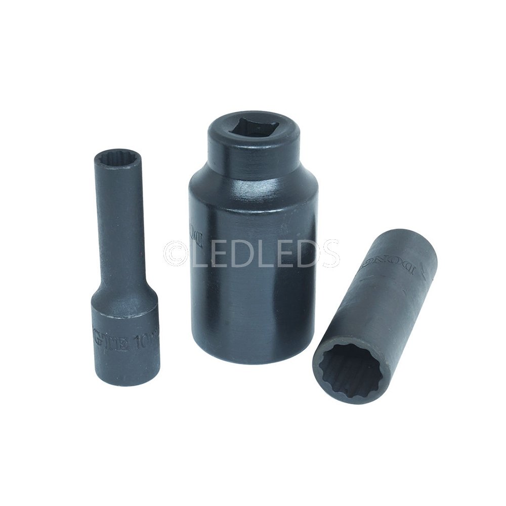 SET 18 BUSSOLE LUNGHE RINFORZATE 12 IMPATTO POLIGONALE ARIA PNEUMATICO 10-32mm
