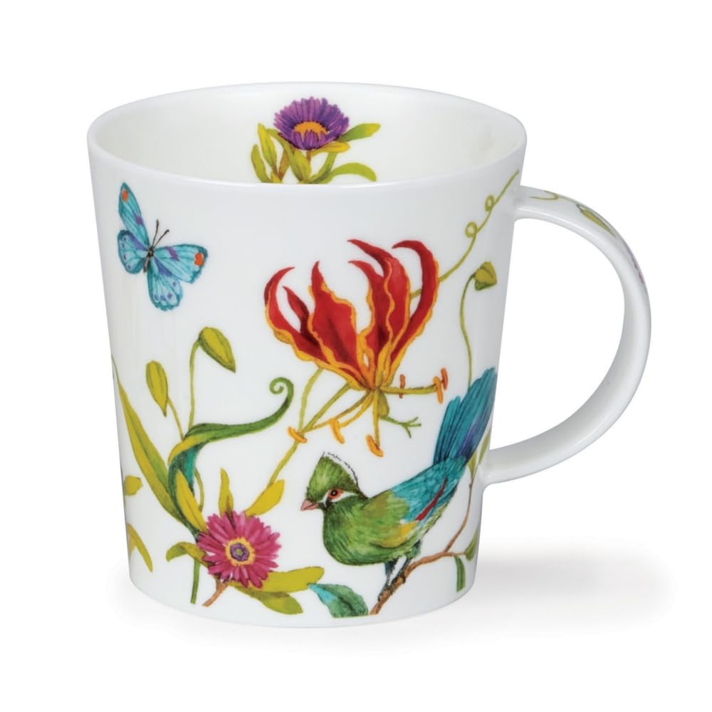Tasse Dunoon Lomond Turaco en porcelaine véritable avec anse ergonomique